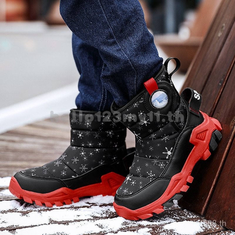 พร้อมสต็อกขนาด29-40เด็กหมาป่ากรงเล็บรองเท้ากันลื่นรองเท้าผ้าฝ้ายอบอุ่นหมาป่ากรงเล็บรองเท้าเดินป่าฮอกไกโดสกีรองเท้าผู้ชาย/สาวหมาป่ากรงเล็บหิมะรองเท้าสูงด้านบนรองเท้าผ้าฝ้ 3เอมิ