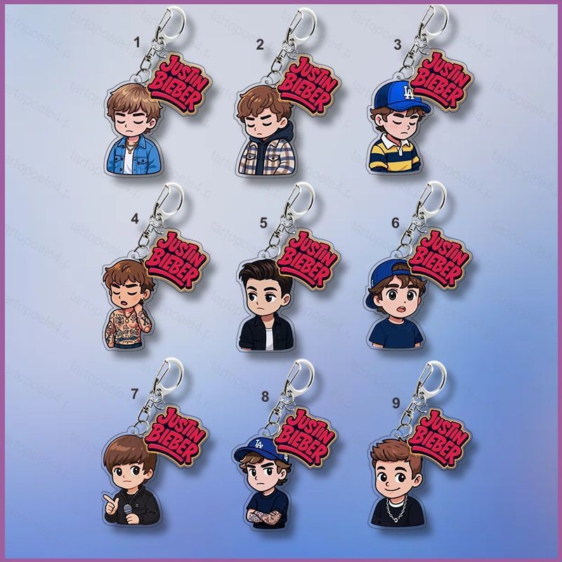 Justin Bieber อะคริลิคพวงกุญแจกระเป๋าเป้สะพายหลังจี้ SWAG กระเป๋าการ์ตูนอุปกรณ์เสริมดาว Periphery