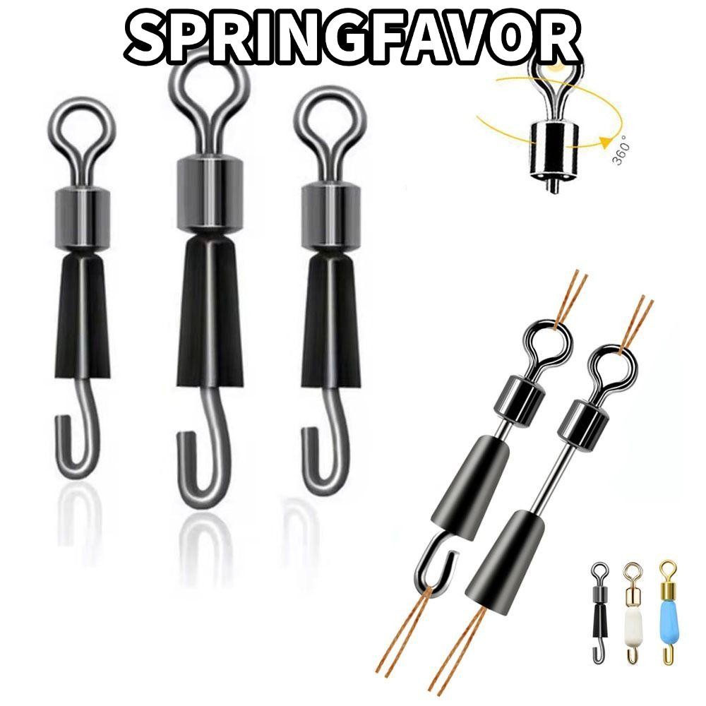SPRINGFAVOR 30PCS Fishing Feeder Swivels, Quick Change Silicone Copper Method Feeder Swivel, Black B