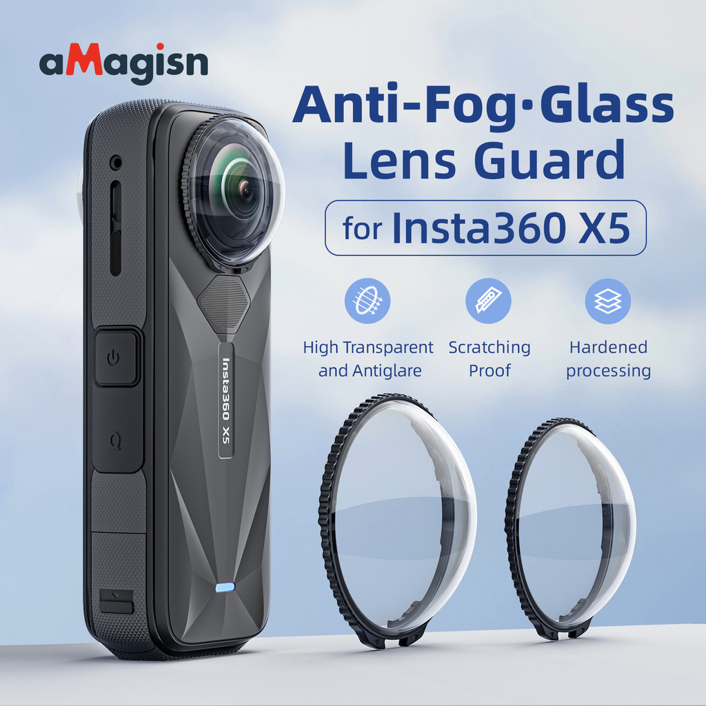 เลนส์ยามสําหรับ Insta360 X5 Anti-Fog แก้วเลนส์ Guards Anti-Scratch เลนส์ Protector ฝาครอบสําหรับ Insta360 X5 กล้องอุปกรณ์เสริม
