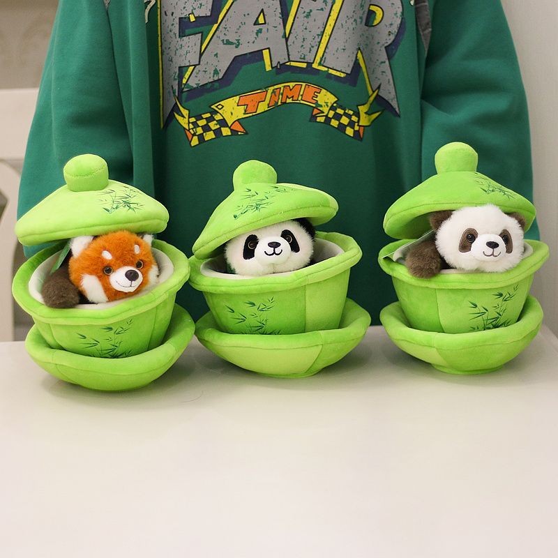 ของแท้ Gaiwan ชา Panda Huahua Qizai ตุ๊กตาของเล่นตุ๊กตาตุ๊กตาของขวัญวันเกิดเฉิงตูฐานน่ารัก/ลูกปัด 25