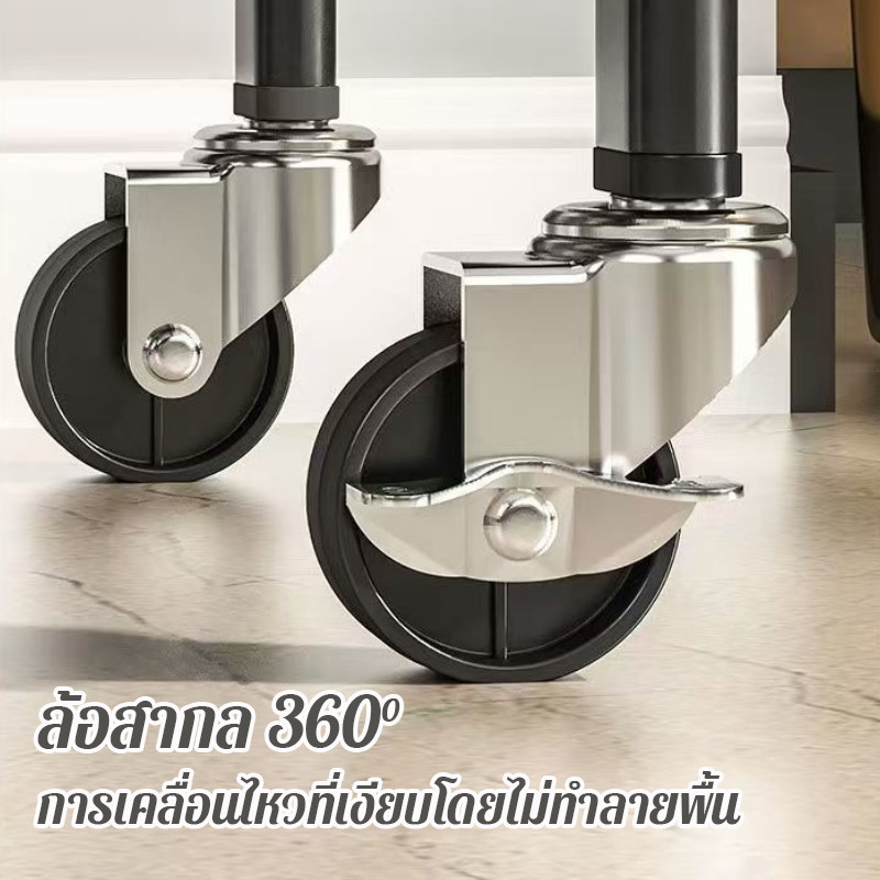 ชั้นวางของเคลื่อนที่ 2 ชั้น ขนาด 44×30×77 ซม. ล้อสากล 360° เหล็กกล้าคาร์บอน ทนทาน เหมาะสำหรับสถานการณ์ต่างๆ - รูปที่ 2