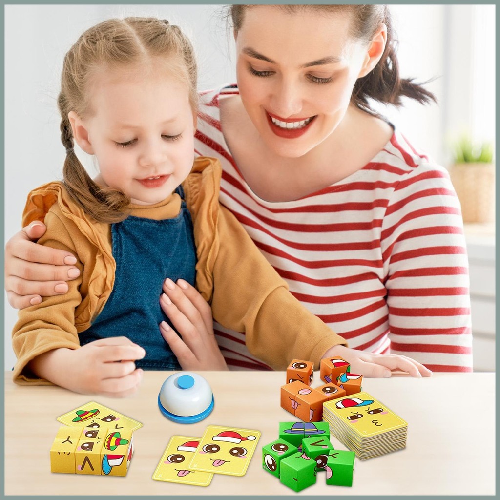 Face Change Cube Game Face Expression Cube Puzzle Building Blocks Set Expression Matching Block Puzz