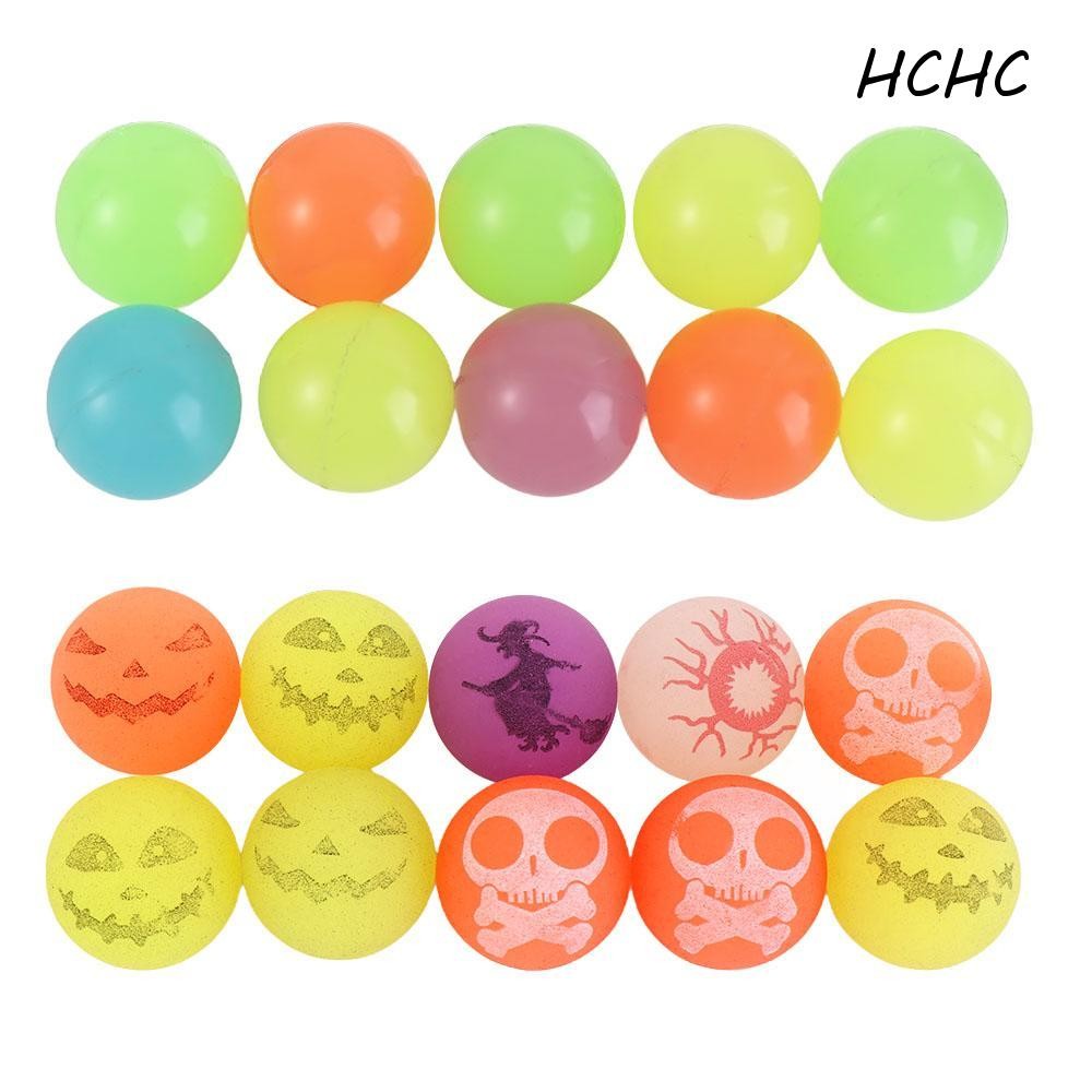ELLSWORTH 10 ชิ้น/เซ็ต Halloween Bouncy Balls, Glow-in-the-Dark 32 มม. Bouncy Eyeballs น่ากลัวสนุก L