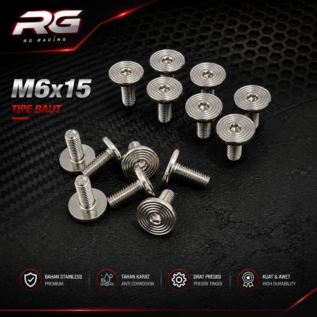 Body Bolts ด้าย 10 ด้าย M6+315 แผ่น Bolts Dashboard Bolts Etc Universal มอเตอร์ PMJ_Motor
