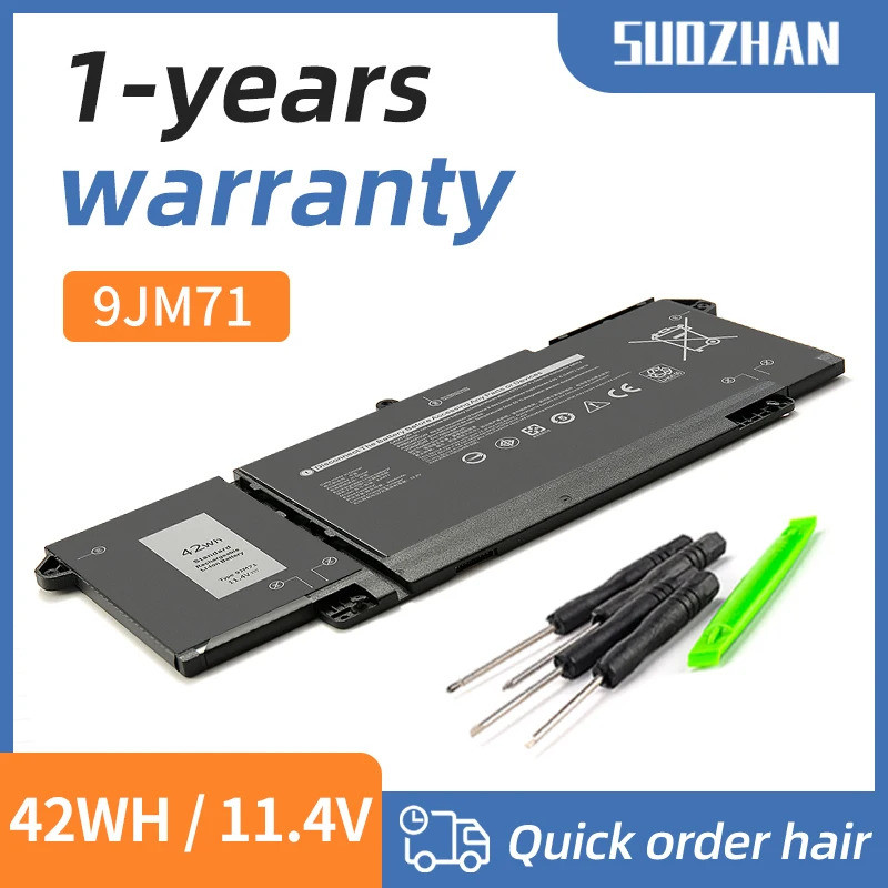 SUOZHAN 9JM71 แบตเตอรี่แล็ปท็อปสําหรับ Dell Latitude 14 7320 7420 7520 13 5320 Series เปลี่ยนชิ้นส่ว