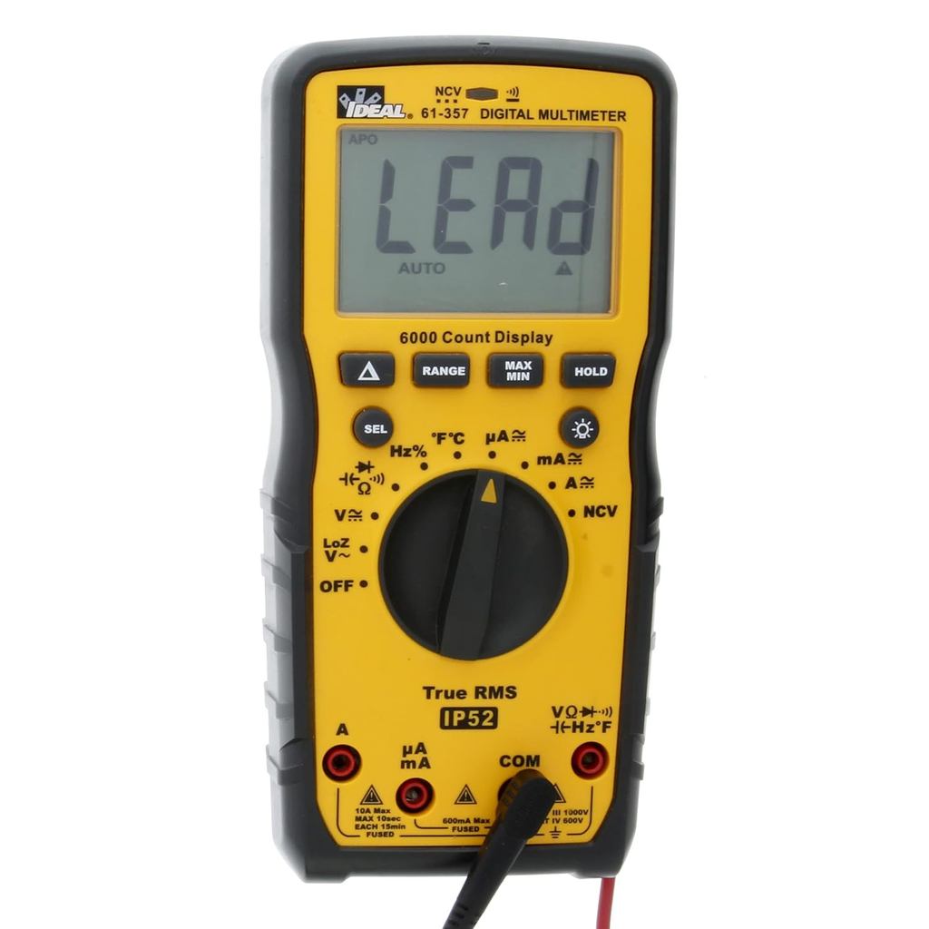 การออกแบบที่ปรับได้ IDEAL Electrical 61-357 1000V มัลติมิเตอร์ AC/DC