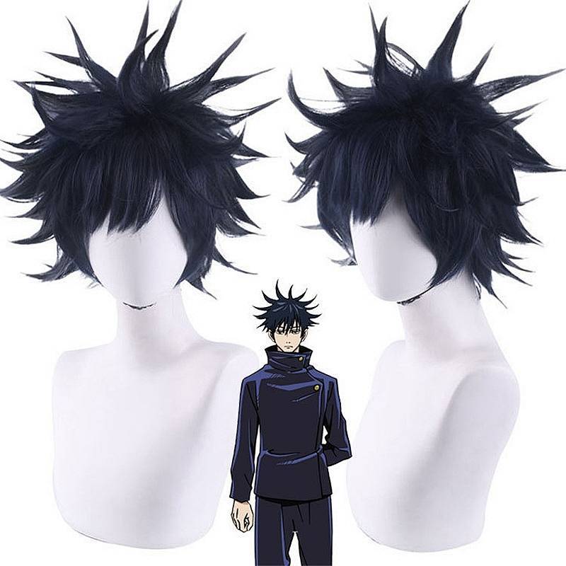 Manshu Back Battle Fuhehui Cos Wig Black Flip-up Anime Wig Two-Dimensional Wig dOTC