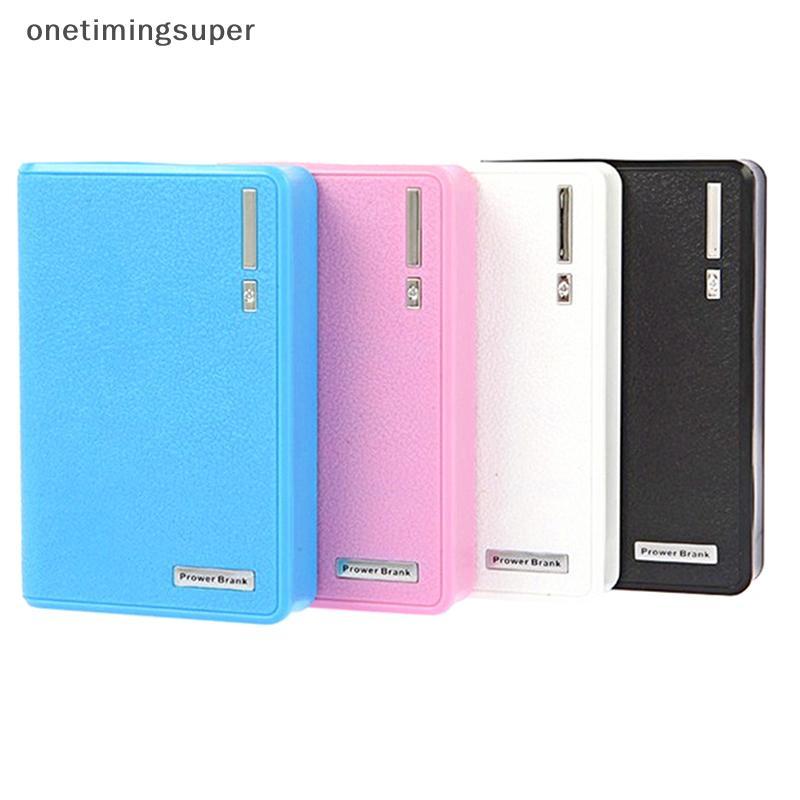 Onetimingsuper 4x18650 Battery Holder 5V Dual USB DIY Case Mobile Charger Box OTP