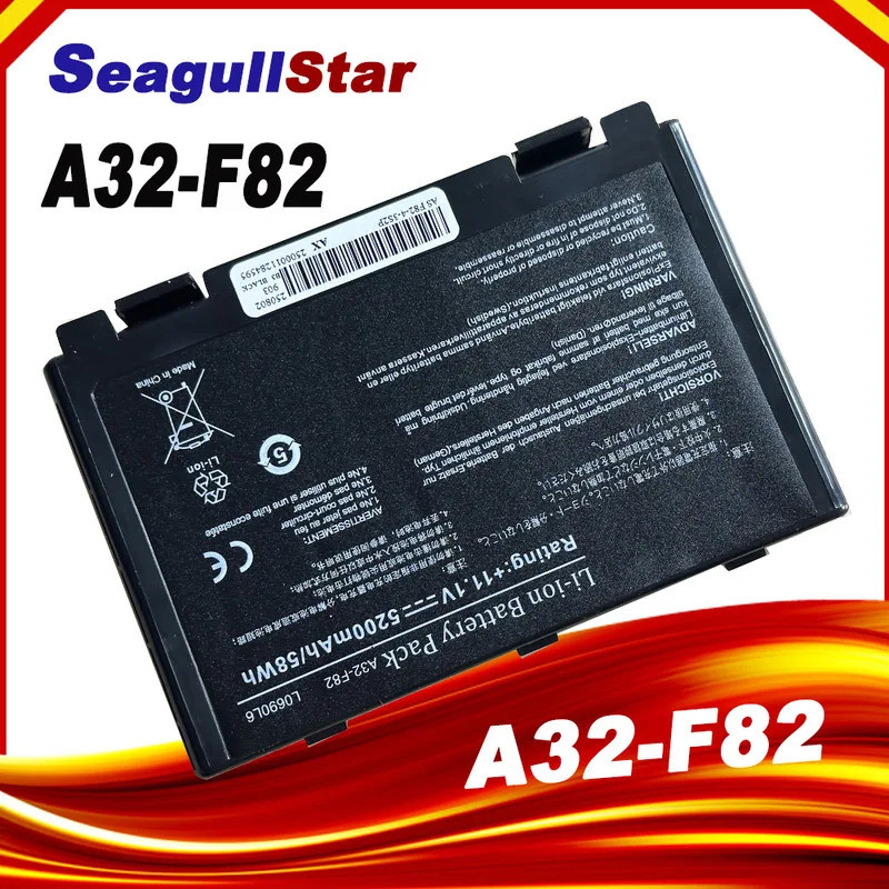 SeagullStar เปลี่ยนแบตเตอรี่สําหรับ Asus a32-f82 a32-f52 a32 f82 F52 k50 K51 k50ab k40in k50id k50ij