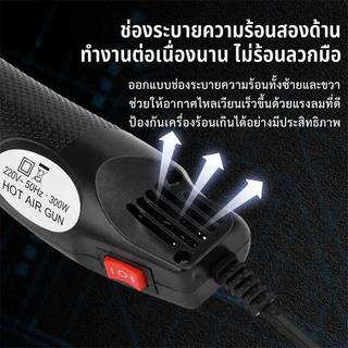เครื่องเป่าลมร้อน 300W ไดร์เป่าลมร้อนแบบพกพา เครื่องเป่าลมร้อนอเนกประสงค์สำหรับงาน DIY มี 4 สีให้เลือก ปืนเป่าลมร้อน