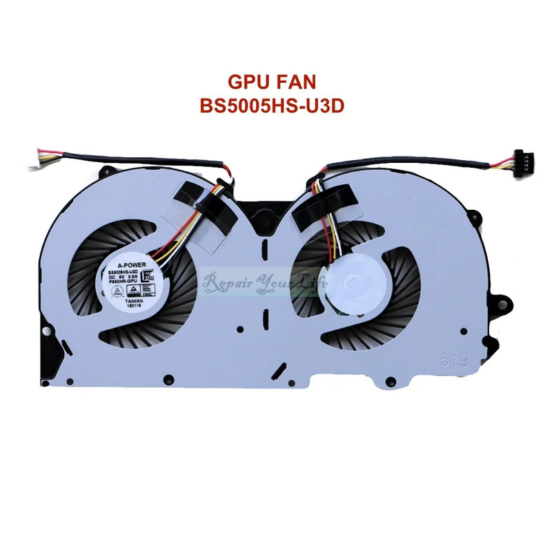 * โน้ตบุ๊ค PC GPU Cooler พัดลมหม้อน้ําสําหรับ Clevo P950 P950HP P950HR P950ER-GPU P950EN แล็ปท็อปพัด