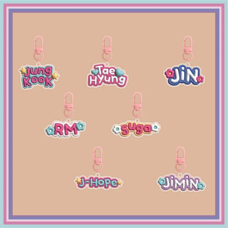 เกาหลียอดนิยมแฟชั่นพวงกุญแจสําหรับอุปกรณ์เสริมกระเป๋า Keyrings JUNGKOOK J-HOPE JIMIN เครื่องประดับแฟ