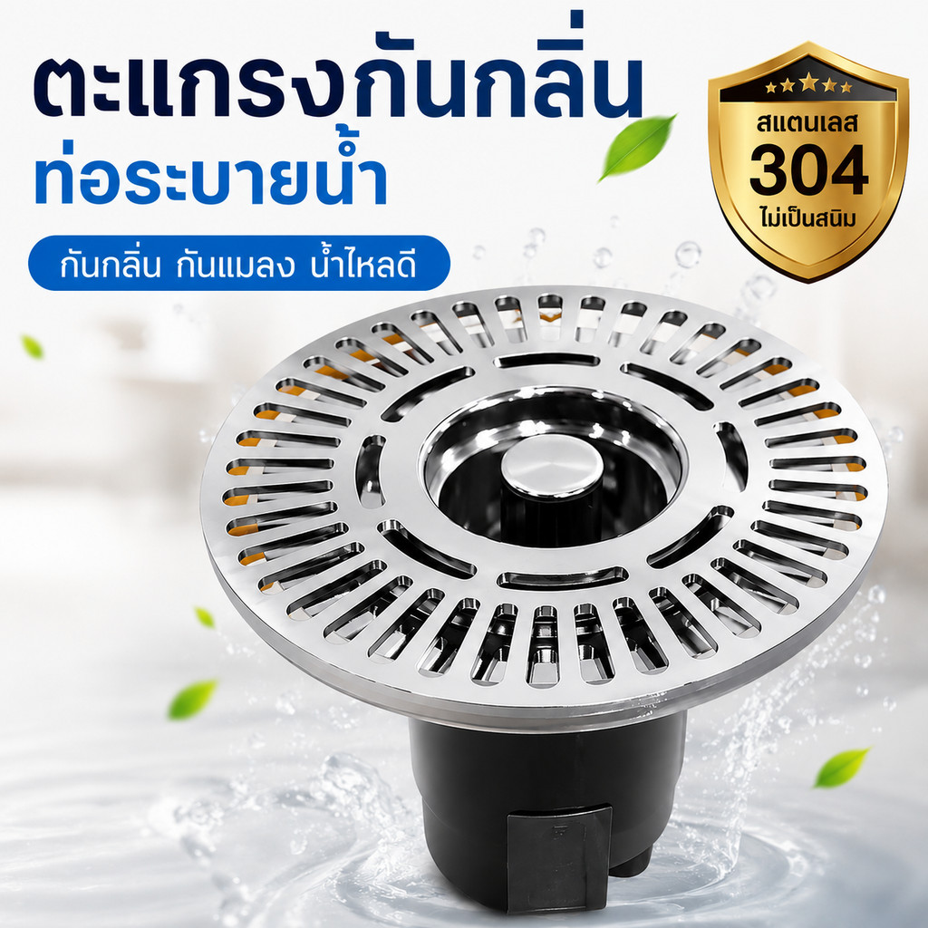 (รุ่นอัพเกรด)ฝาครอบท่อระบายน้ําของแท้100% ตะแกรงกันกลิ่น ท่อระบายน้ำ ป้องกันเศษผม เศษขยะ อุดตันท่อ ตะแกรงท่อ ระบบน้ำ