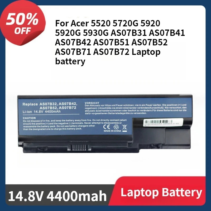 AS07B31 แบตเตอรี่สําหรับ Acer5520 5720G 5920 5920G 5930G AS07B42 AS07B51 AS07B31 AS07B41 AS07B52 AS0
