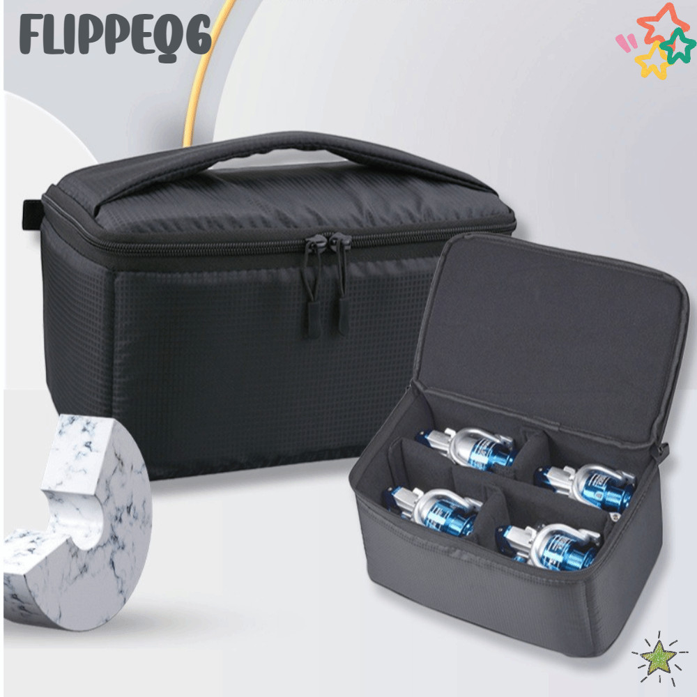 FLIPPEQ6 กระเป๋ารอกตกปลา,พกพา 2/3/4/6 กริดกระเป๋าอุปกรณ์ตกปลา, Heavy Duty ทนทาน Multi-Compartment กันน้ําตกปลากระเป๋าเดินทาง