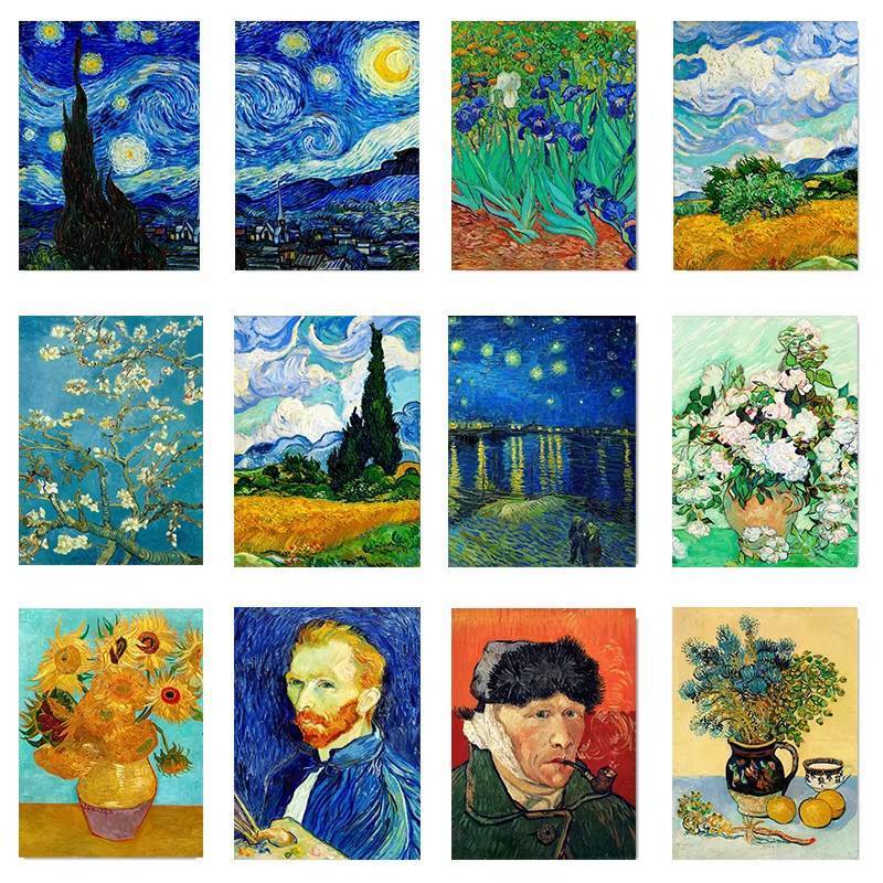 Vincent Van Gogh Collection Post-Impressionist Masterpiece โปสเตอร์ไม่มีกรอบผ้าใบ Wall Art ภาพวาด Elegant Home Wall Decor