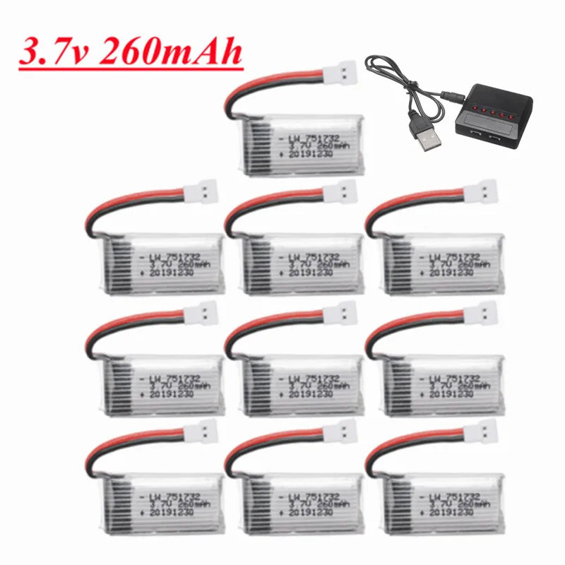 H8 H36 แบตเตอรี่ 3.7V 260mAh แบตเตอรี่ Lipo สําหรับ Eachine H8 H36 E010 E011 E012 E013 F36 RC Quadco