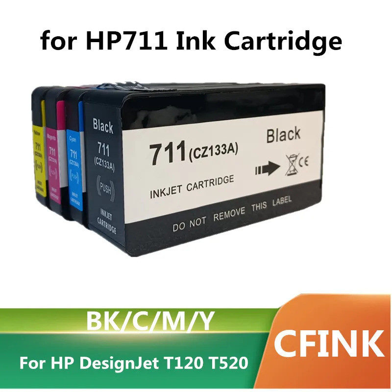 ใช้งานร่วมกับสําหรับ HP 711XL 711 สําหรับ HP711 ตลับหมึกสําหรับ HP Designjet T120 T125 T130 T520 T52