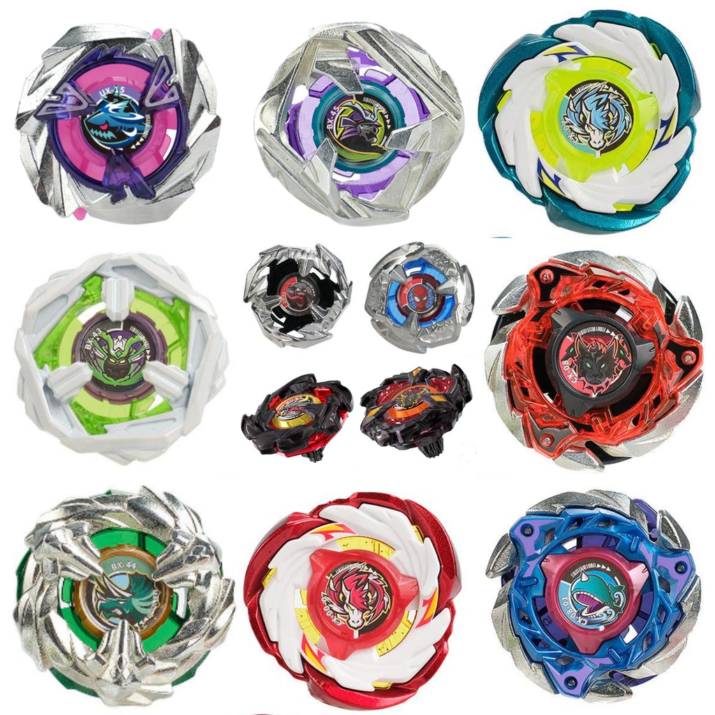 X UX-08, CX-07, CX-08, UX-15, BX-45BX-44, BX-43, Silver Wolf BX-34, Cobalt Mangala BX-23, Phoenix Wings BX00-01, Sword Drum, Shark Edge BX-14, Unicorn Stab UX-01, UX-03, UX-07,