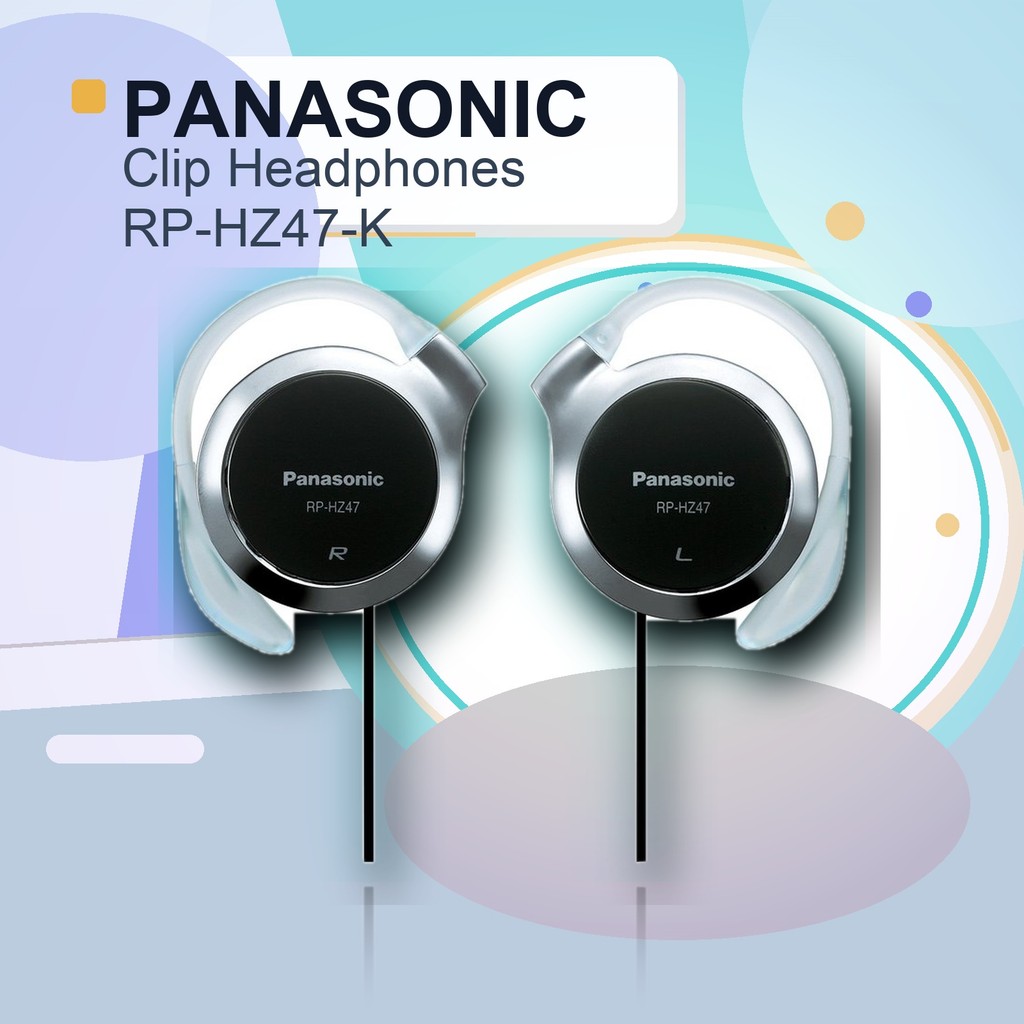 Panasonic Clip Headphones RP-HZ47-K (Black) Japan Original - Pack of 1