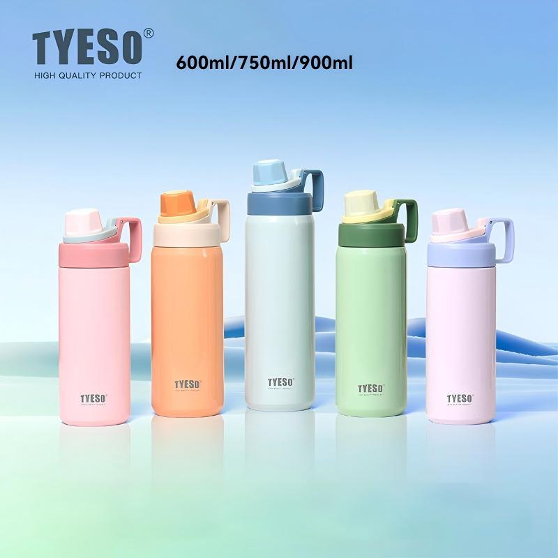 600/750/900ml Tumbler Vacumm ขวดฉนวนแบบพกพา Handle, ขวดน้ําสแตนเลส Leakproof Flip ฝาปิด Tumbler สําหรับ Gym โรงเรียนท่องเที่ยวกลางแจ้ง