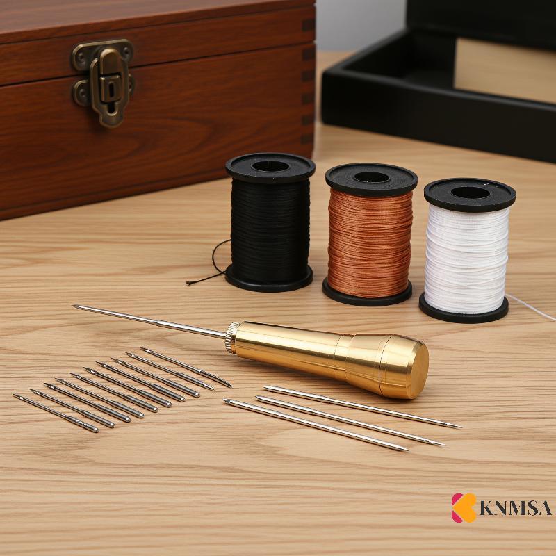 KNMSA] 20 ชิ้น DIY หนังชุดเย็บทองแดง Awl เข็มชุดสําหรับ Custom หนังเครื่องประดับทํา ศคนคอเต่า
