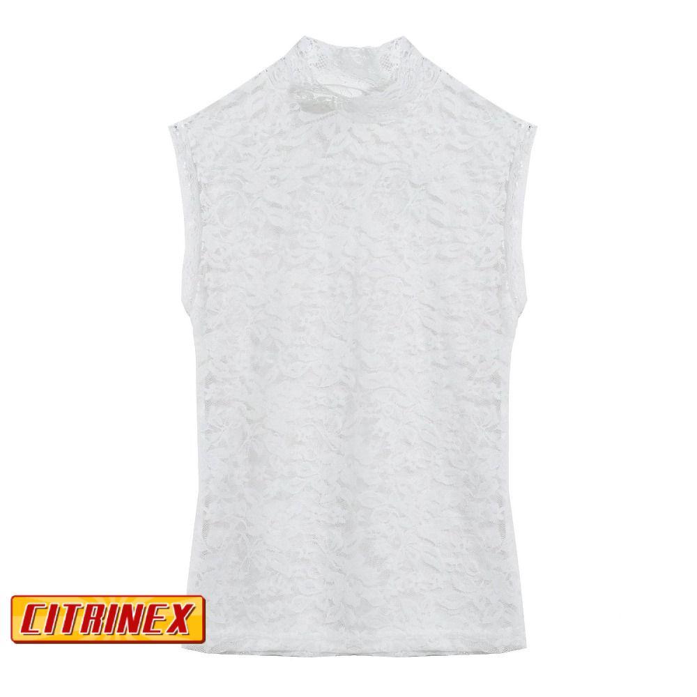เสื้อลูกไม้ ซิตริเน็กซ์, ล-3เอ็กแอล ครึ่งคอปกสูงเสื้อกล้ามดอกไม้, สง่างามยืดหยุ่นสีดําสีขาวกุหลาบ เสื้อชั้นในสตรี หญิงสาว