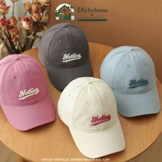 หมวกเบสบอล แบบนิ่ม ปักNOTHING มี6สี คุณภาพสู สไตล์เกาหลี H-046