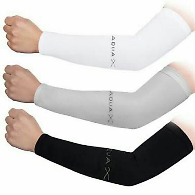 ปลอกแขน Aqua - X ป้องกัน UV ได้ดี สีดำ,เนื้อ, เทา,ขาว ราคาต่อคู่