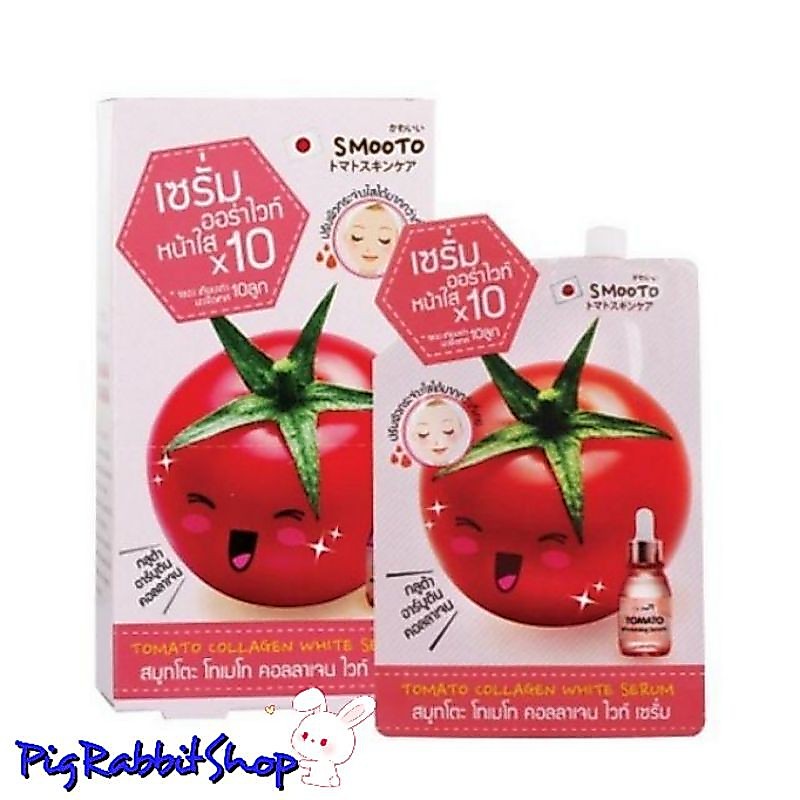 ‼️ PigRabbitShop 💧 10g. เซรั่ม คอลลาเจน บำรุง Smooto สมูทโตะ Tomato Collagen White Serum บำรุงผิวหน้า หน้าใส