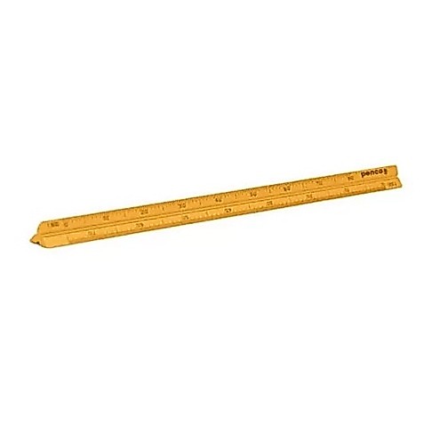 Penco Drafting Scale Yellow / ไม้สเกล ขนาดมินิ สีเหลืองทอง แบรนด์ Penco จากประเทศญี่ปุ่น (HFK037-YE)