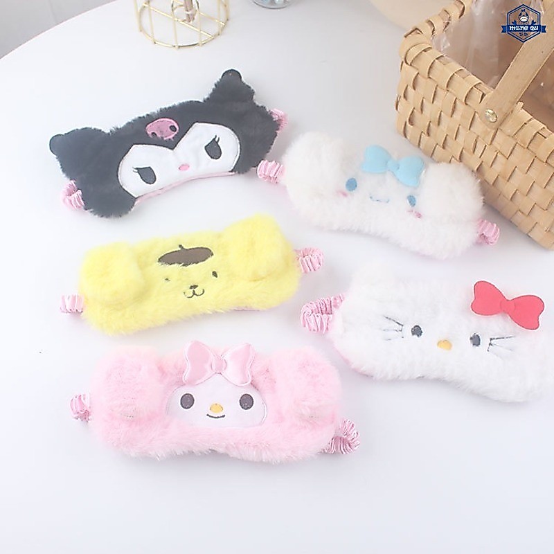 Sanrio Kuromi Cinnamoroll 3D Sleep Eye Mask, Blackout Shading สําหรับ Nap, Office Lunch Break & Travel, สบายนักเรียนและปกสีขาว Eye Cover