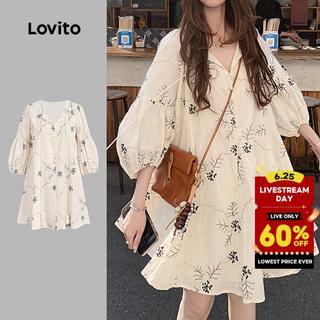 (Casual) Lovito Women Dress Spring/summer Off White Dress  L156AD285