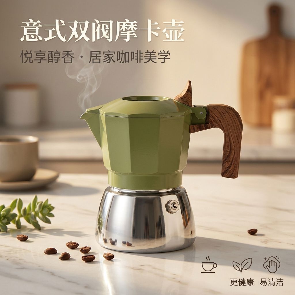 Double Valve Moka Pot Espresso Appliance Outdoor Making Coffee Moka Pot Espresso Pot Set