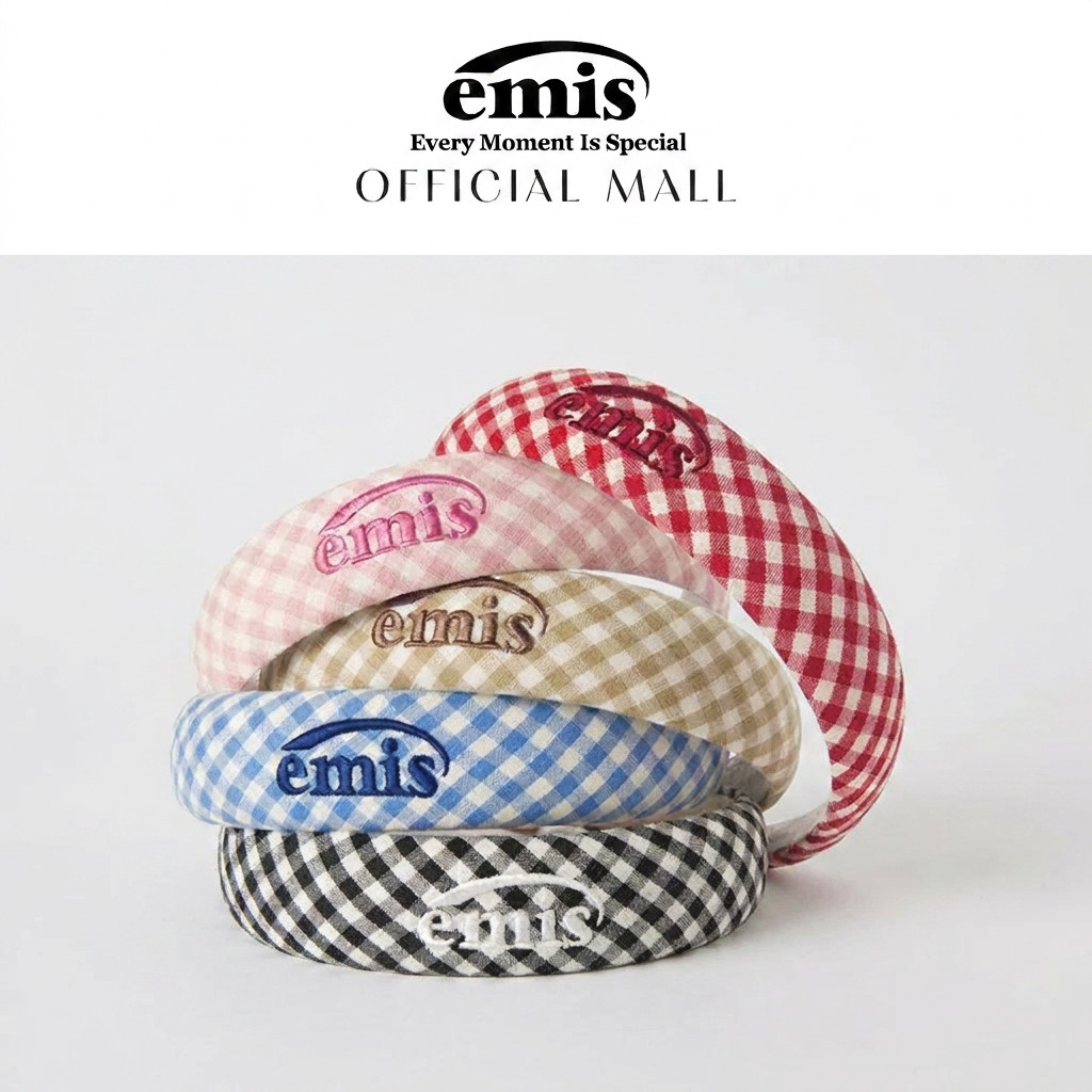 【ลด 50%】EMIS Gingham Wide Headband Korean Style High Crown Face Slimming Cotton Fabric Multiple Colors ที่คาดผม EMIS ลายสก๊อต ขอบกว้าง สไตล์เกาหลี เพิ่มความสูงของกระหม่อม หน้าเรียว ผ้าคอตตอน หลายสี