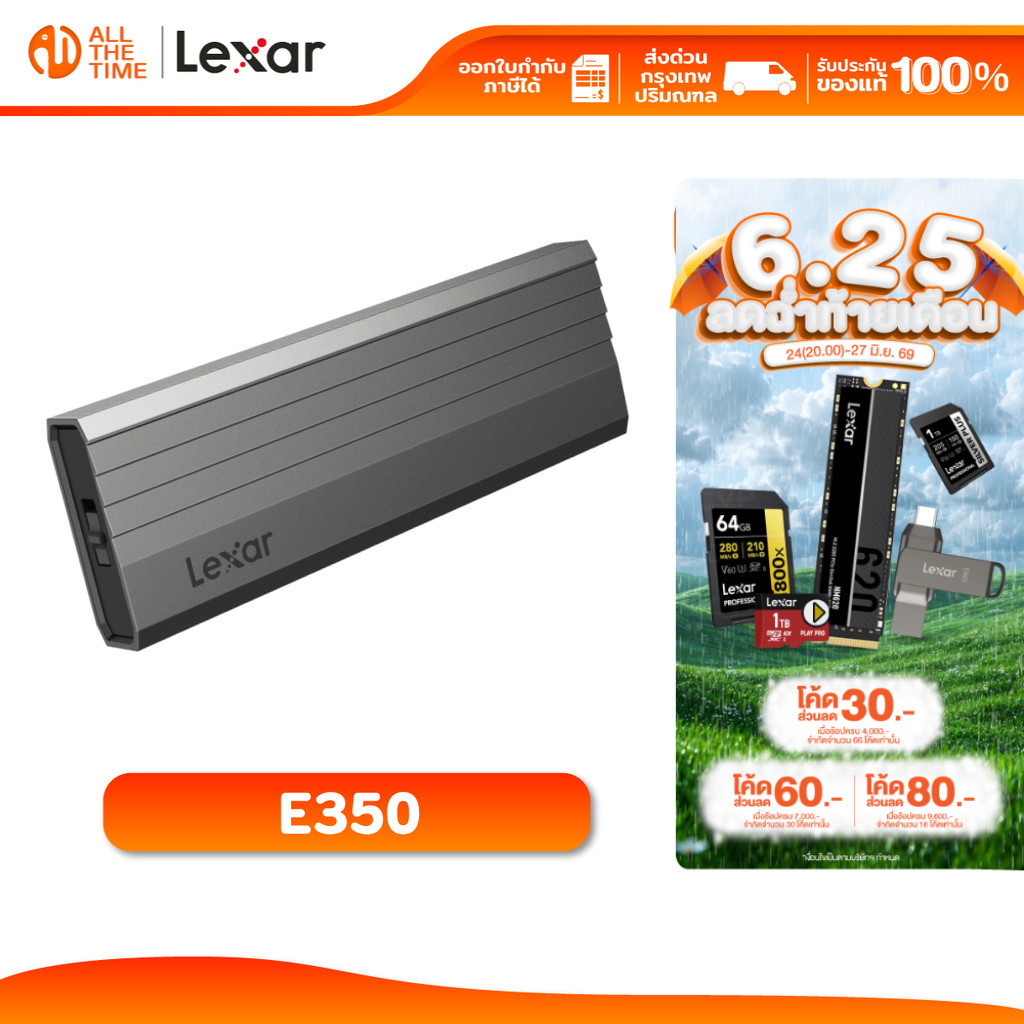 LEXAR LPAE350 M.2 SSD Enclosure External (กล่องแปลงเอสเอสดี) รองรับทั้ง M.2 / SATA : LXR-LPAE350
