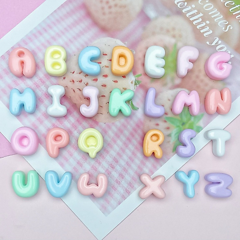 เรซิ่นตัวอักษรภาษาอังกฤษ A-Z 3D อุปกรณ์เสริม สําหรับตกแต่งเล็บ diy