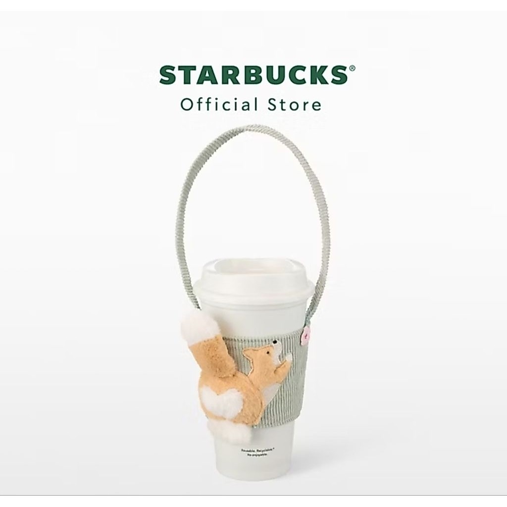 2026 Starbucks Thailand Corgi Cherry Blossom cup carrier