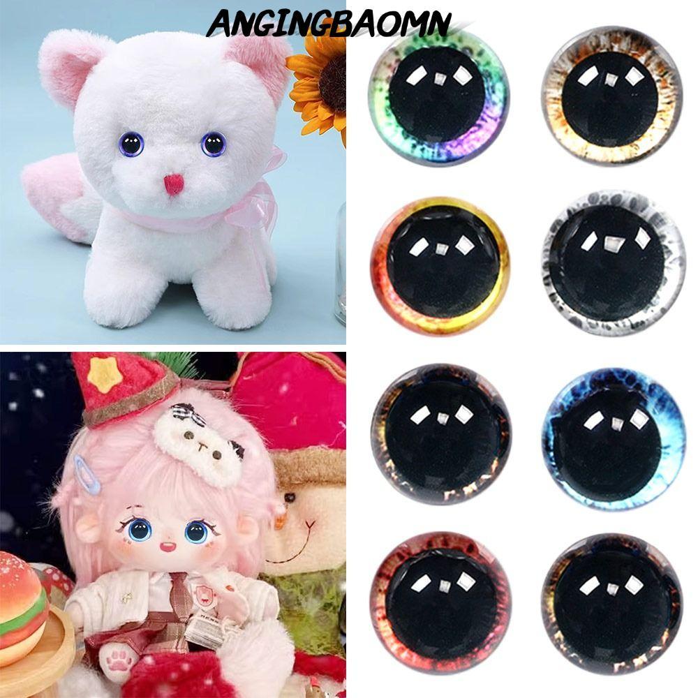 ANGINGBAOMN 20 ชิ้น/10 คู่ตาหัตถกรรมตา,พลาสติกคริสตัลหุ่นคริสตัลตา, 6 มม.-20 มม.ตุ๊กตา DIY เครื่องมือ DIY ตุ๊กตาอุปกรณ์เสริม