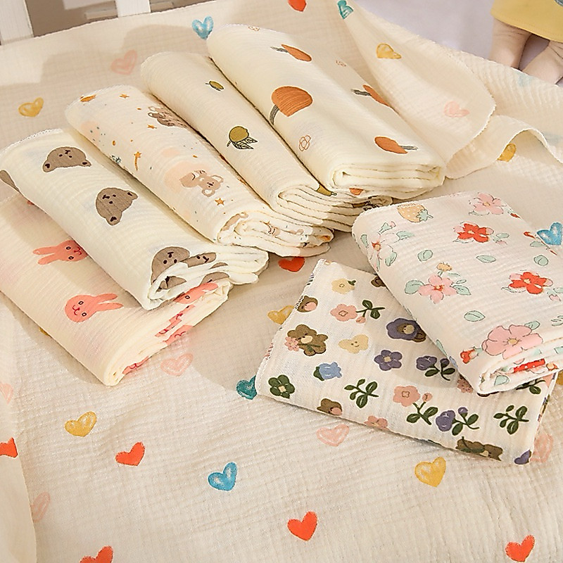 ผ้าอ้อมมัสลิน ขนาด80x80cm. ผ้านุ่มทอ2ชั้น ห่อตัว เช็ดตัวเด็ก
