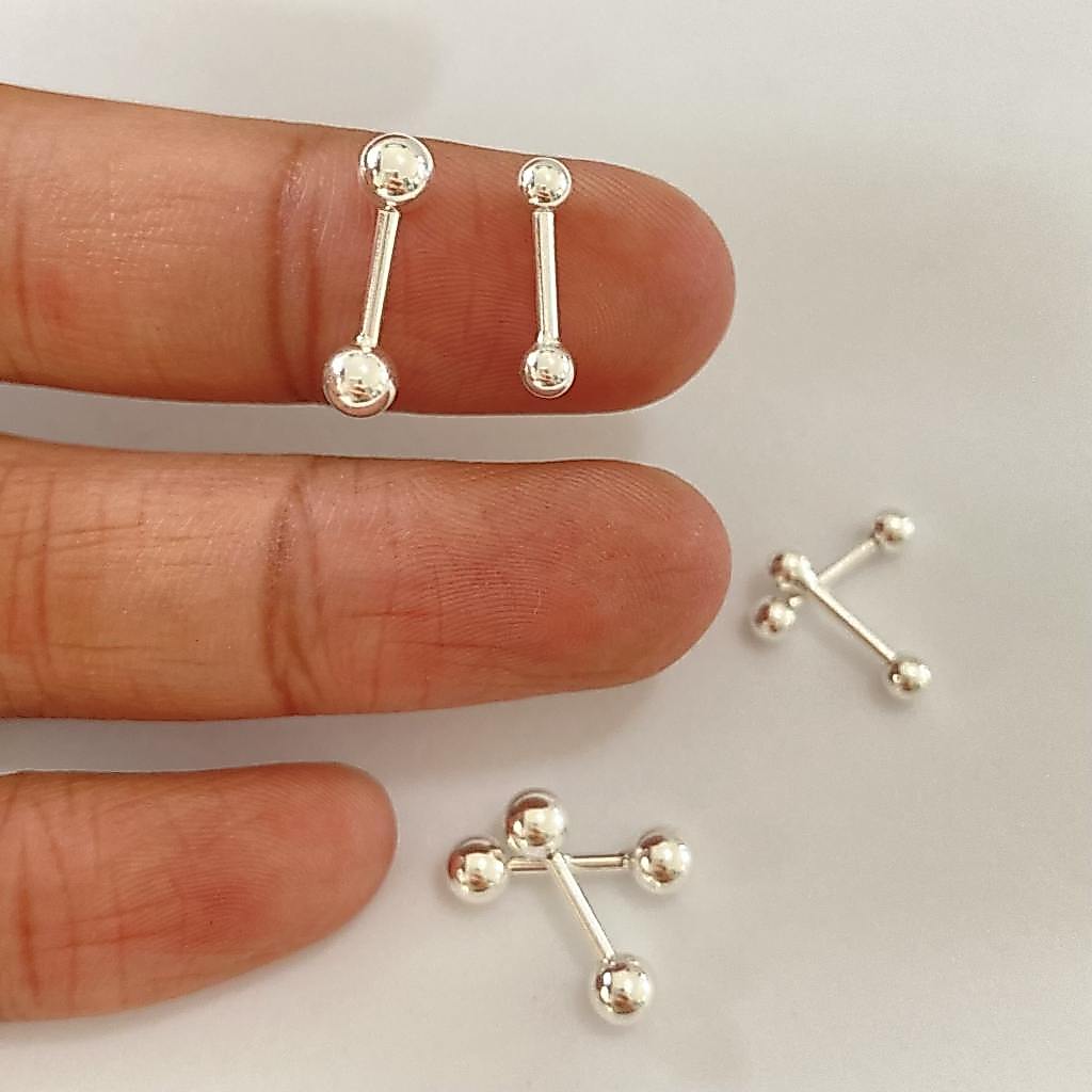 จิวหูเงินแท้ Ball Pins Earrings 92.5% (จิวหูหมุดบอล)