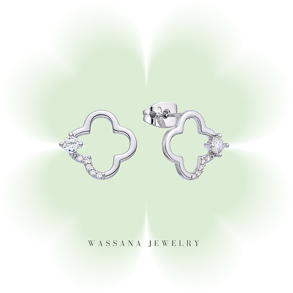wassana.jewelry ต่างหูติดหูรุ่น Clover Lucky