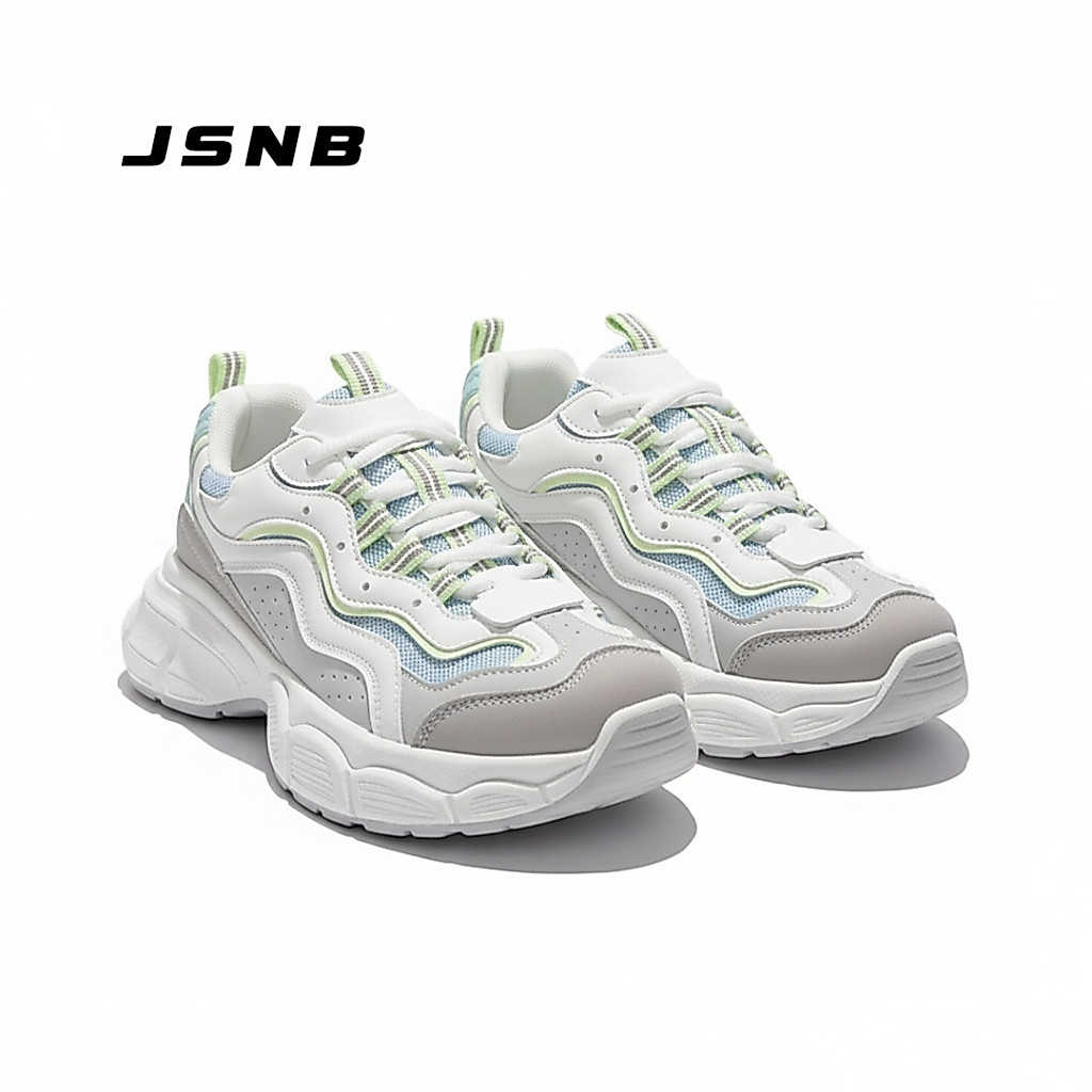 JSNB ส่งฟรี! รองเท้าผ้าใบทรงสปอร์ต รองเท้ากีฬา ใส่วิ่งออกกำลังกายได้ พื้นหนานุ่ม กันลื่น ระบายอากาศดี พร้อมส่ง [LN5068]
