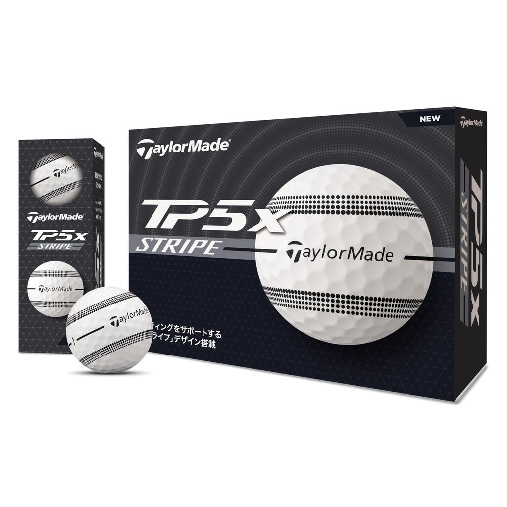 TaylorMade TP5/TP5x Stripe Golf Balls - White | ลูกกอล์ฟลายเส้น สีขาว
