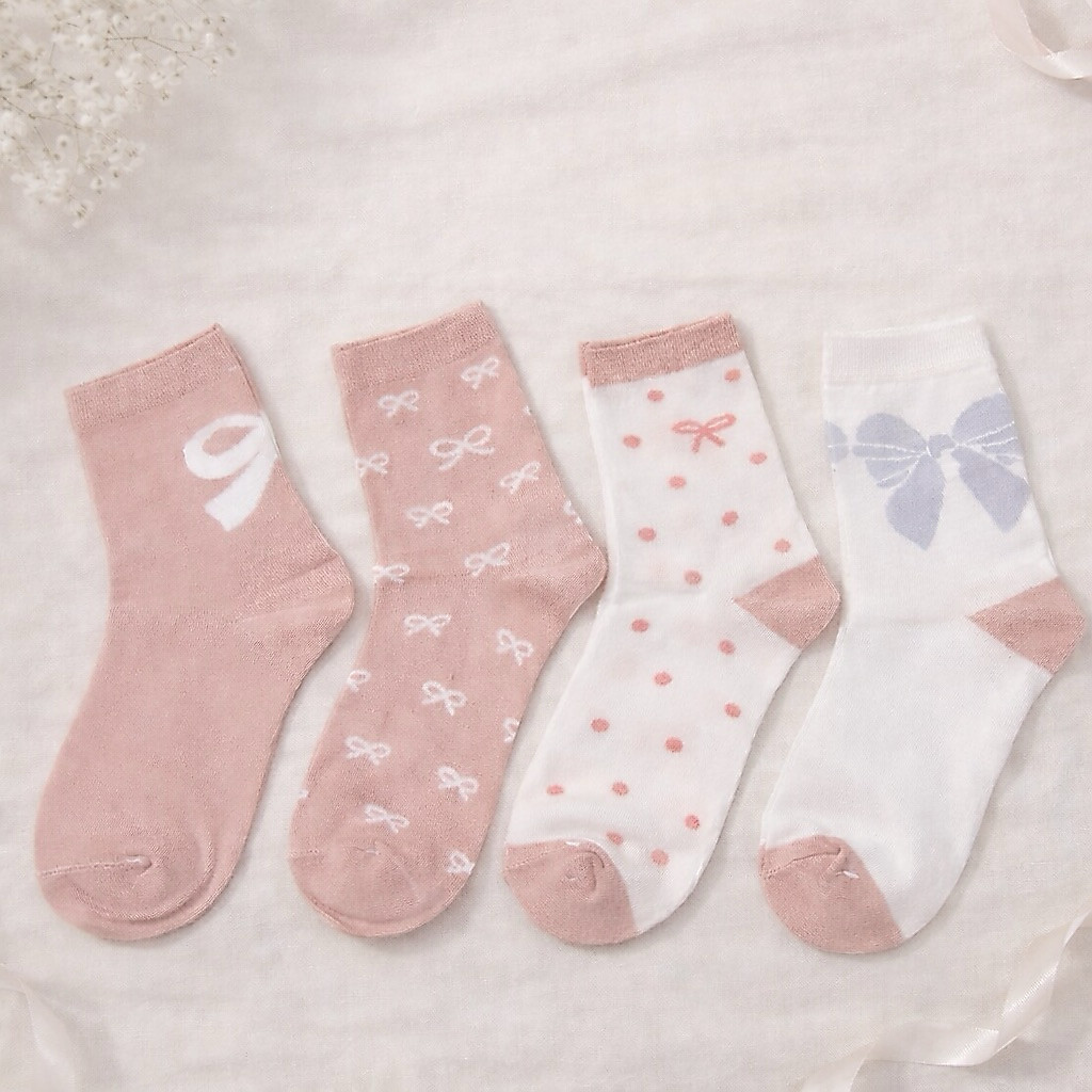 ถุงเท้าผู้หญิง ลายน่ารัก ผ้านุ่ม ใส่สบาย 🎀 พร้อมส่ง