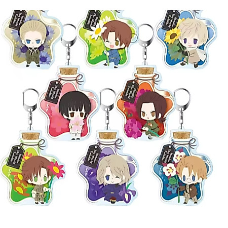 พวงกุญแจอนิเมะ Loen Hetalia: World Stars Charappu Fleur Ver พวงกุญแจอะคริลิคจี้เครื่องประดับแฟน Charm ของขวัญ