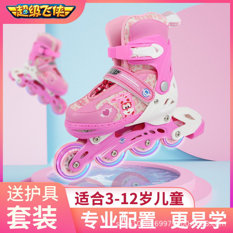 AA Super Flying Man Skates เด็กปรับขนาดชุดแฟลช Roller Skates โรลเลอร์สเก็ตหญิงเริ่มต้น 6.26
