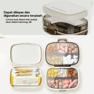Kotak Tempat Obat Portable Pill Box Travel / Kotak Obat Mini Segel 7 Hari Sekat