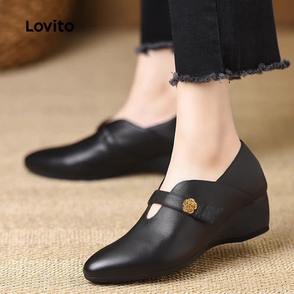 Lovito รองเท้าคุณแม่แบบ แมรี่เจนs สไตล์คลาสสิกและอเนกประสงค์ สำหรับทุกฤดู LFA87049